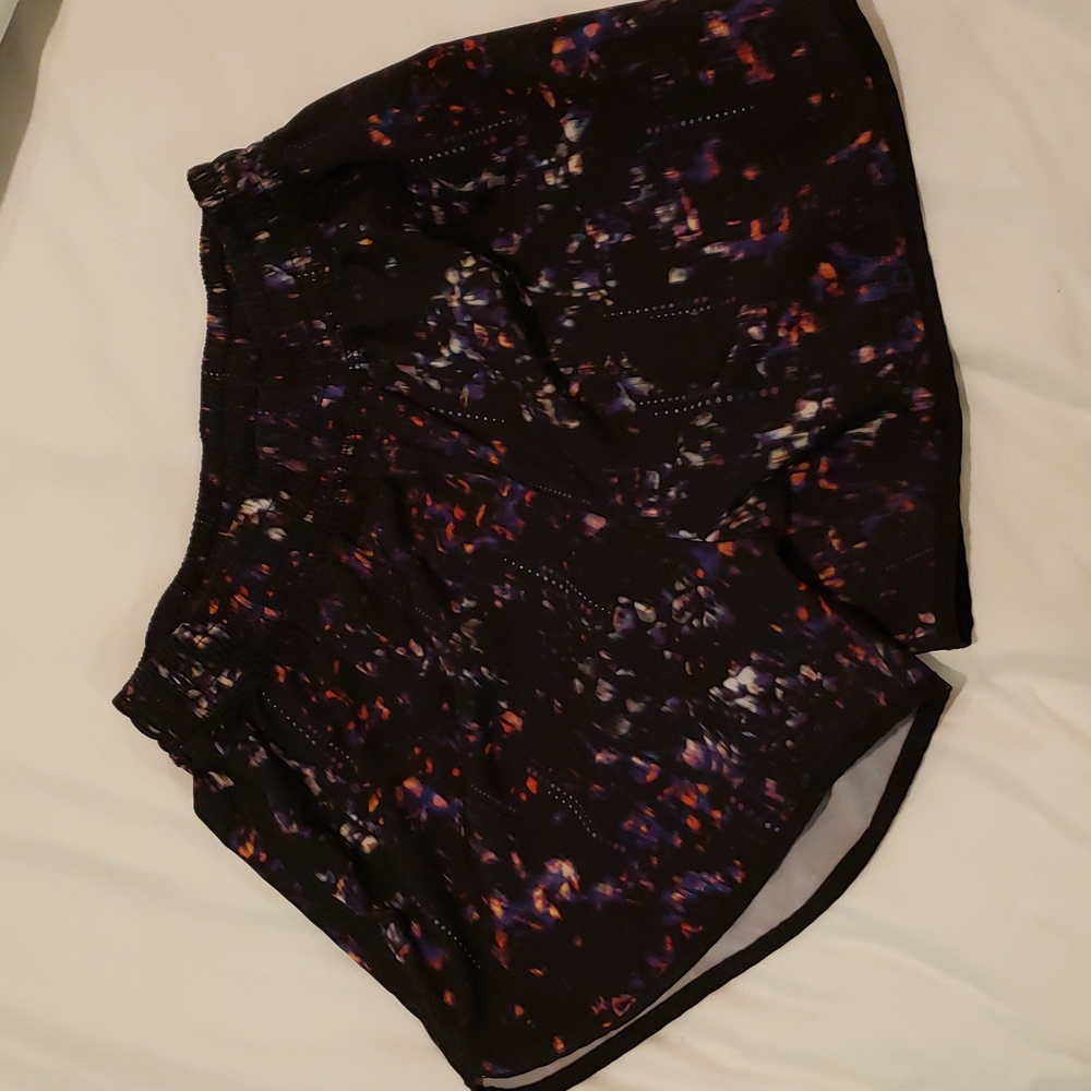 Champion black shorts with colorful pattern